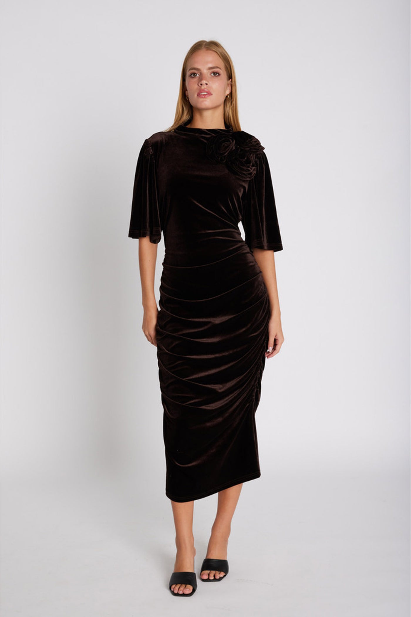 7427RDFLena dress 163 Chocolate brown - RDF663
