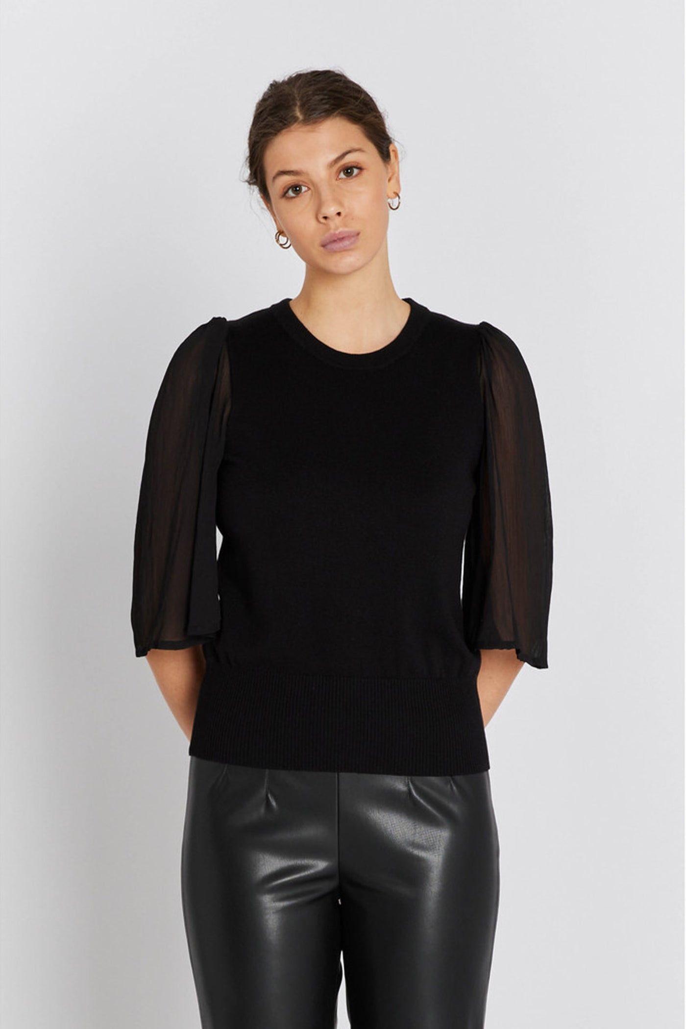 7493RDFHotensia knit blouse 20 Black - RDF892