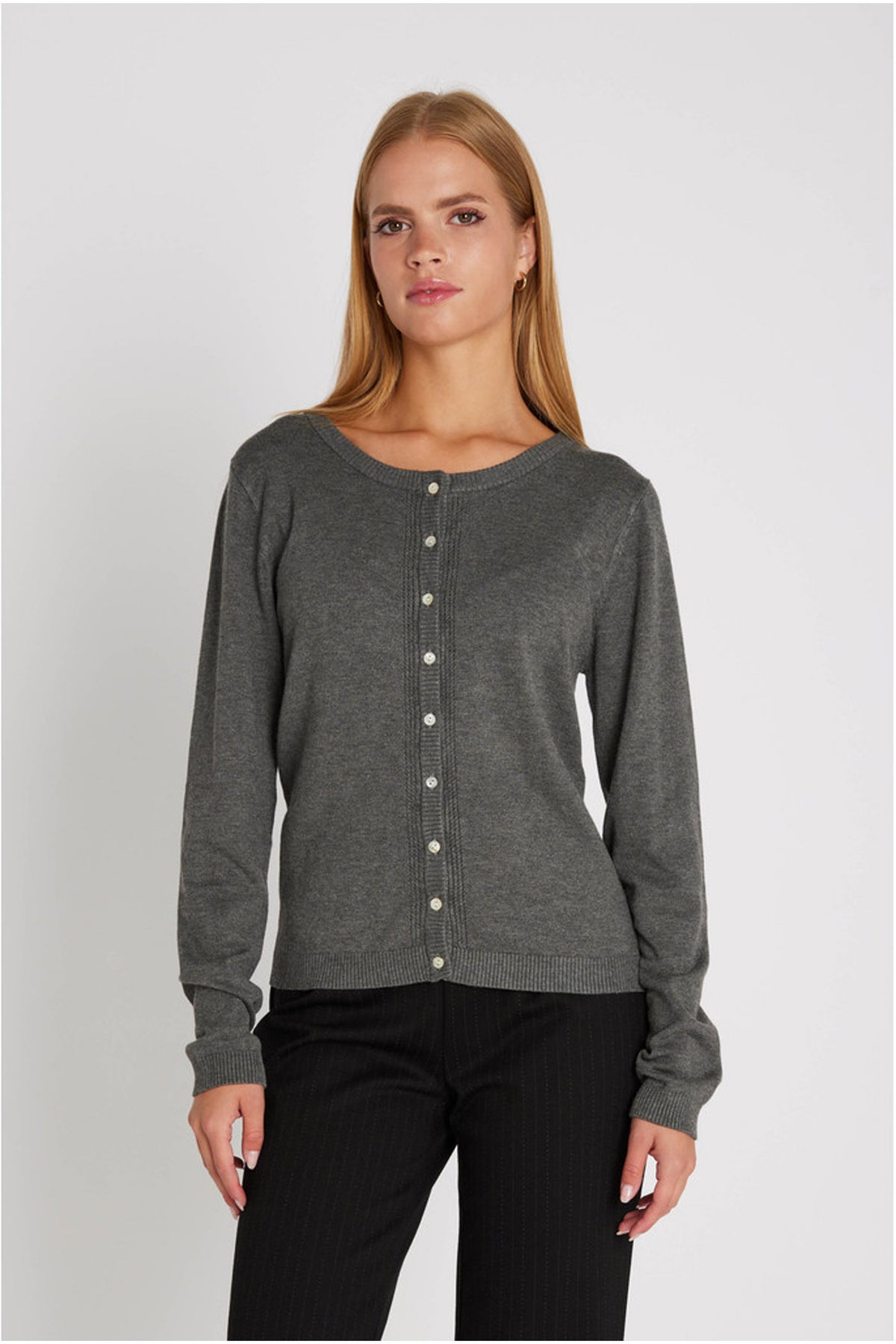 7493 Softy Heloise knit cardig 403 Storm grey - RDF281