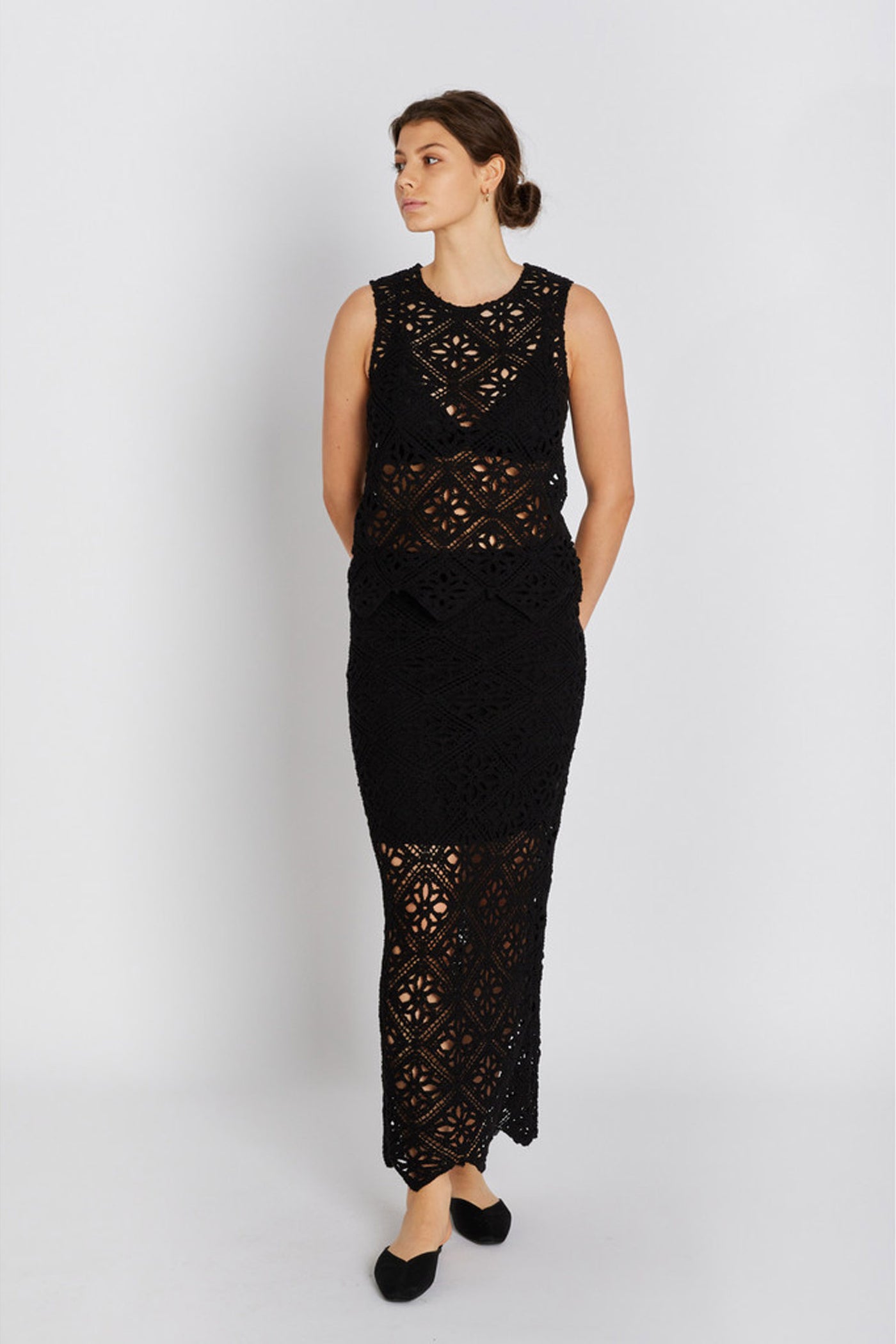 7695RDFNyslin skirt 20 Black - RDF704