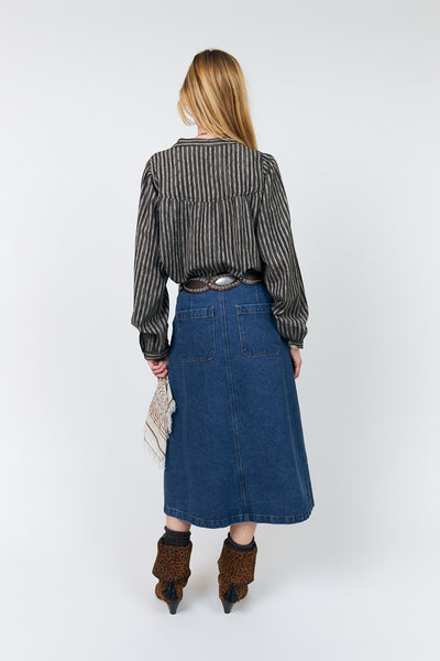 LennonLL Midi Skirt 23 Dark Blue - 26405-2002 Thumbnail