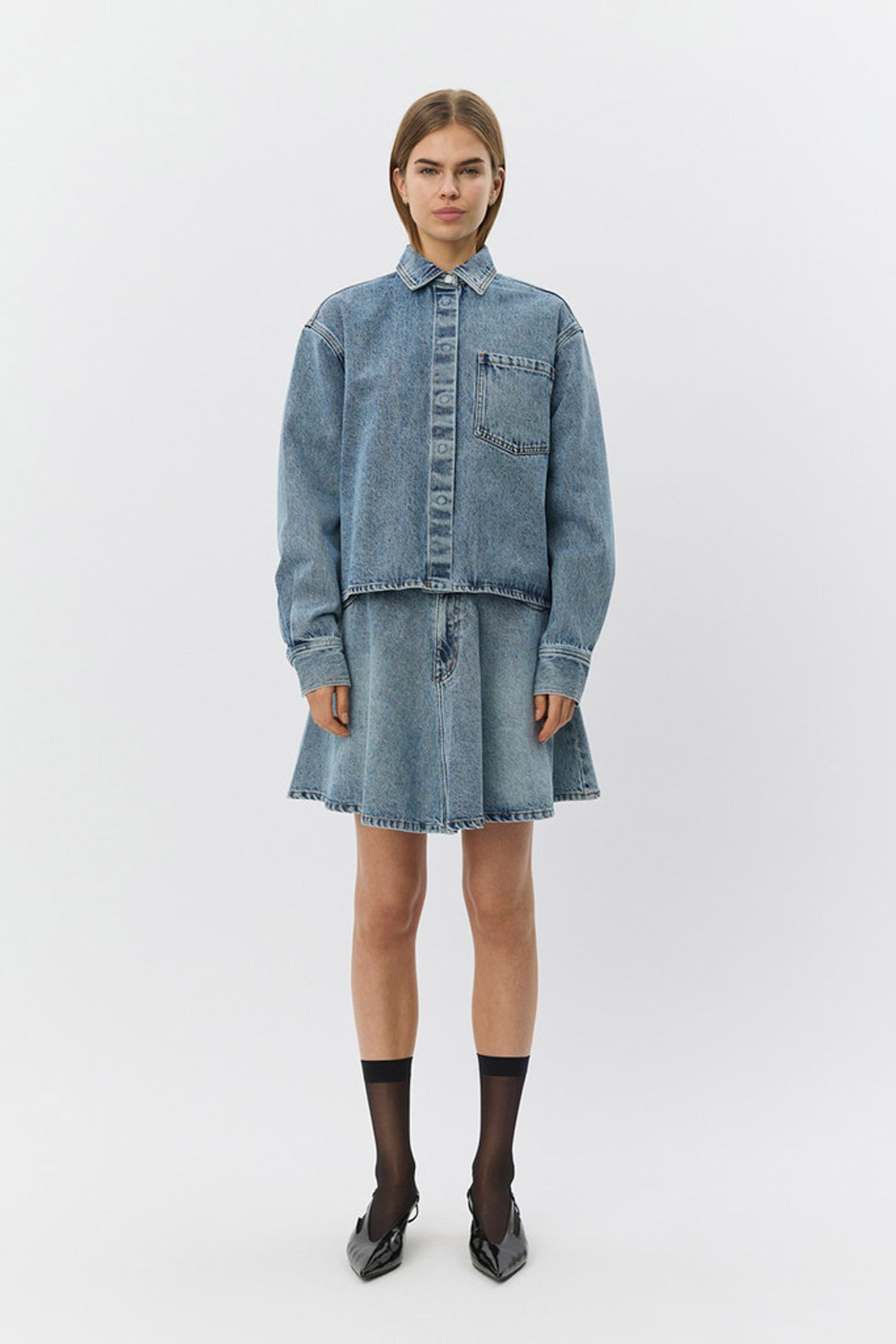 NASHSW DENIM BOXY SHIRT JACKET 5036 Blue - S261475
