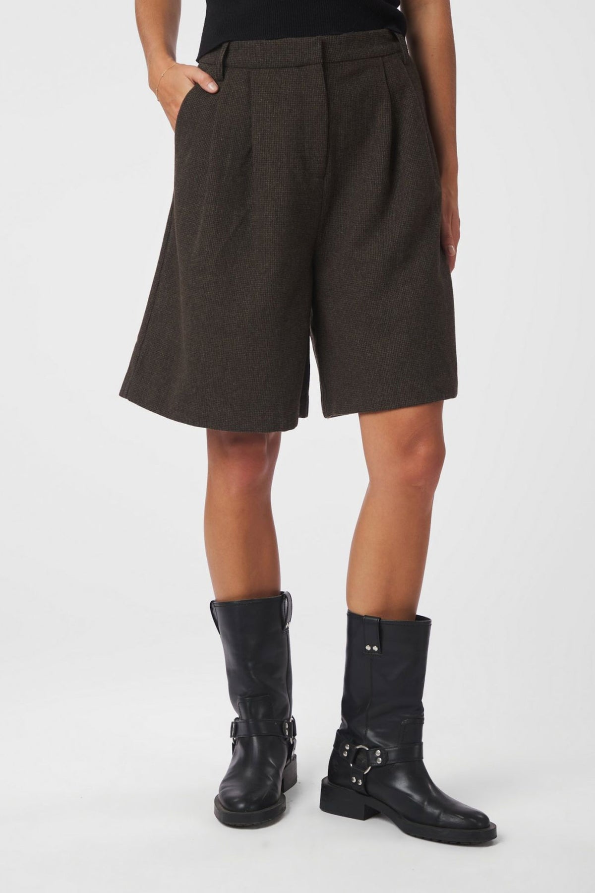 Nika Mini Check Brown Melange - 167169