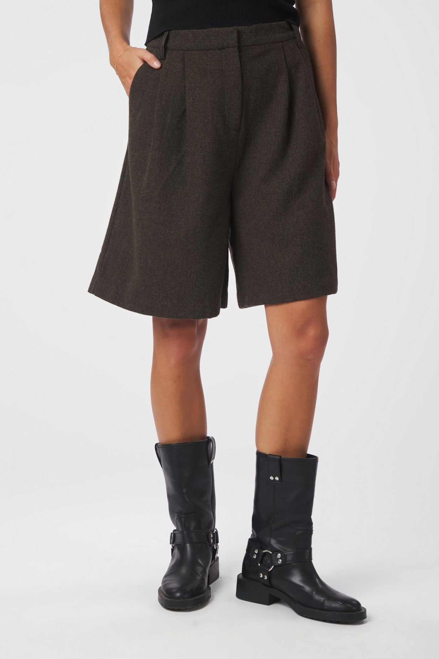 Nika Mini Check Brown Melange - 167169