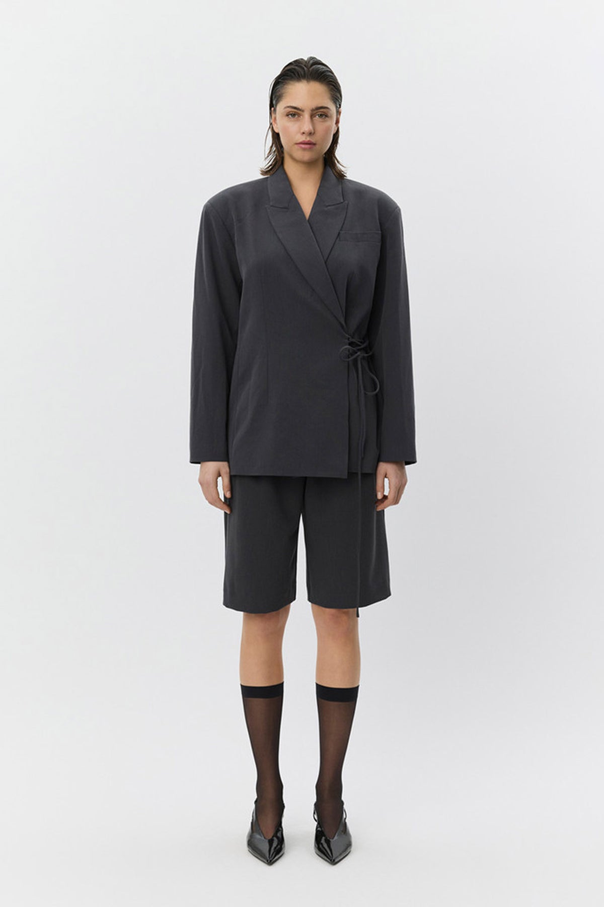 SUSSIESW TIE STRING BLAZER 8008 Dark grey - S261375