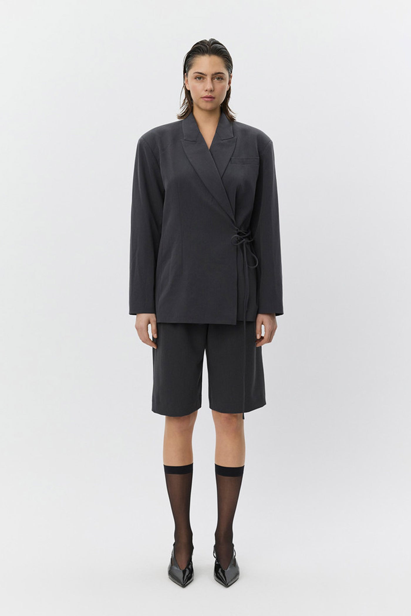 SUSSIESW TIE STRING BLAZER 8008 Dark grey - S261375