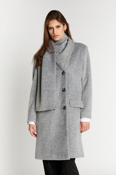 JubaBBAureve coat Grey Melange - BBW5200 Thumbnail