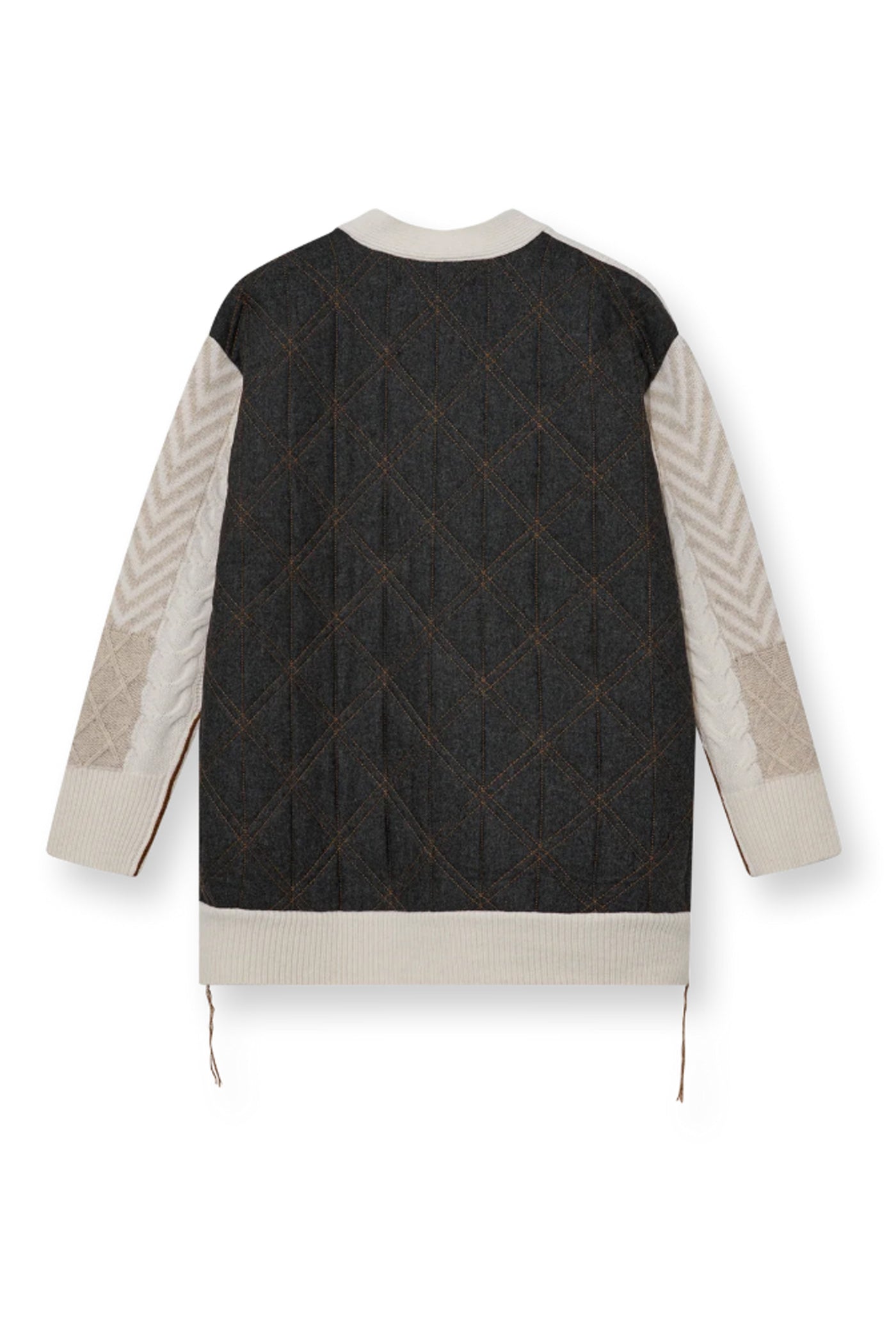 800160 MMHGRAND QUILT CARDIGAN ECRU - 800160 MMHGRAND QUILT CARDIGAN