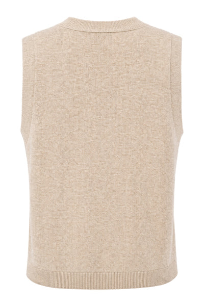 ChalinaBBInna knit vest Sand melange - BBW5383 Thumbnail