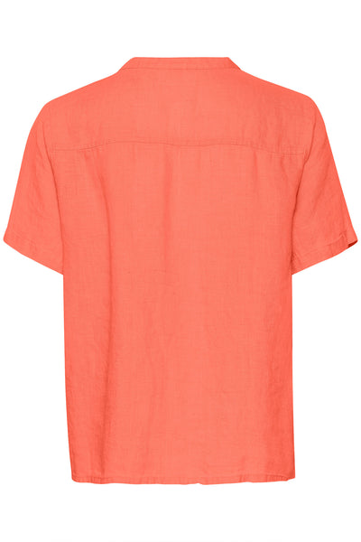 CRBellis Linen Shirt Hot Coral - 10611578 Thumbnail