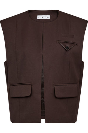 Premiere Box Waistcoat Mocca - HL10162