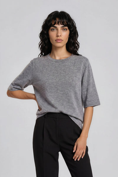 ChalinaBBAndra knit Mid grey mel - BBW4837 Thumbnail