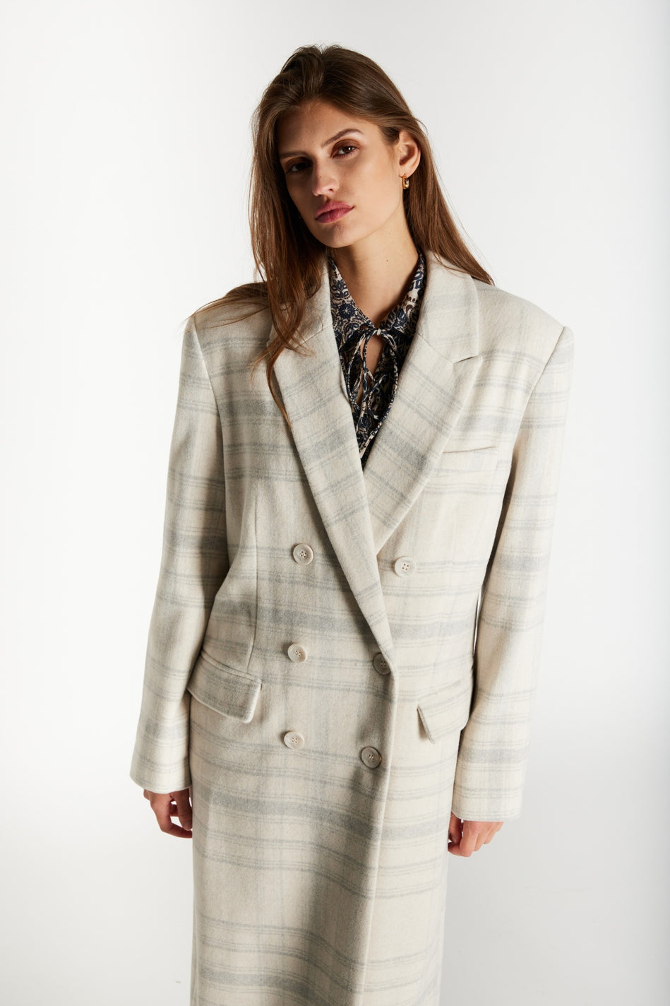 KentioBBAbellas coat Beige Check - BBW5082