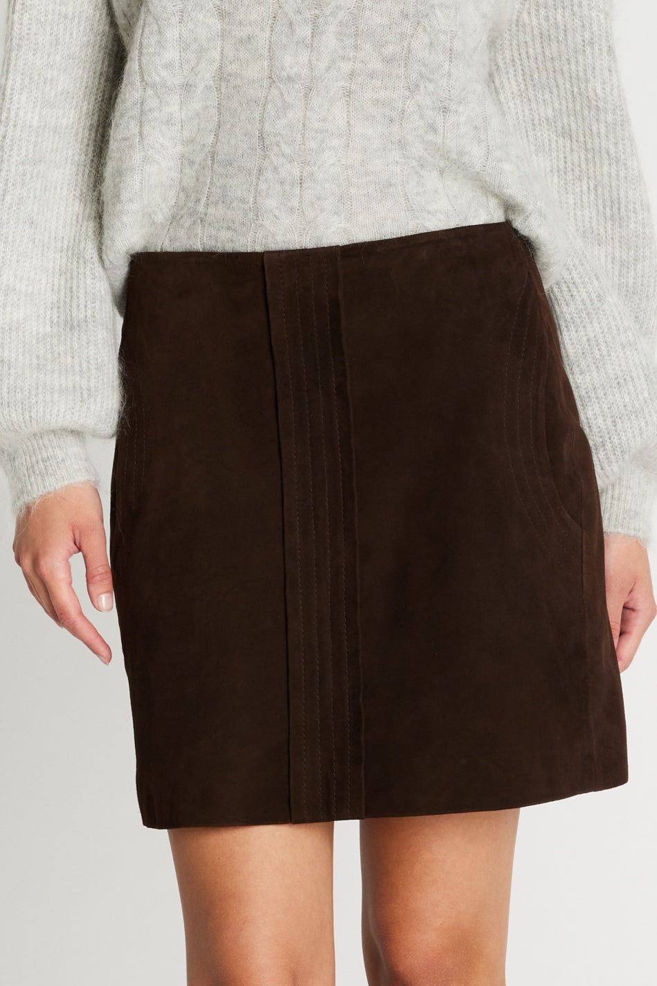 SuedaBBSianata suede skirt Dark brown - BBW5100