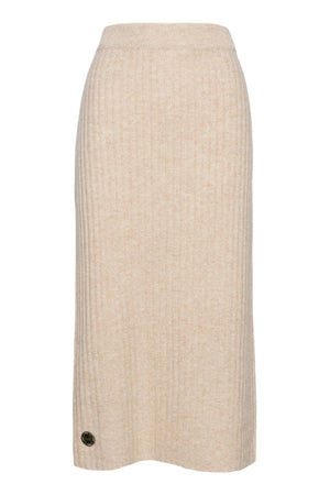 ADELINA Knittted Skirt 6513 Light Brown Melange - 2530150405