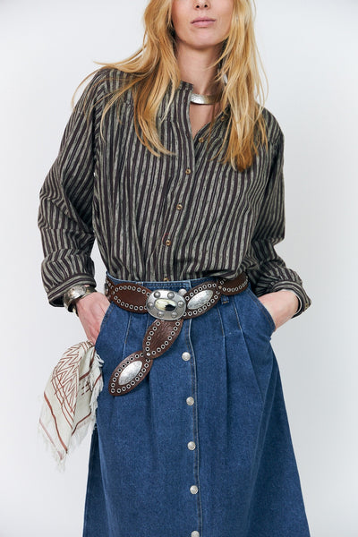 LennonLL Midi Skirt 23 Dark Blue - 26405-2002 Thumbnail
