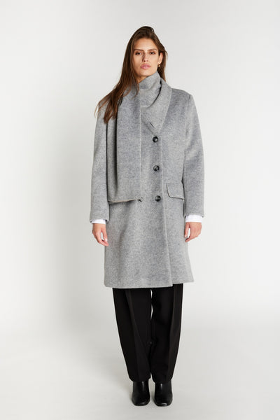 JubaBBAureve coat Grey Melange - BBW5200 Thumbnail