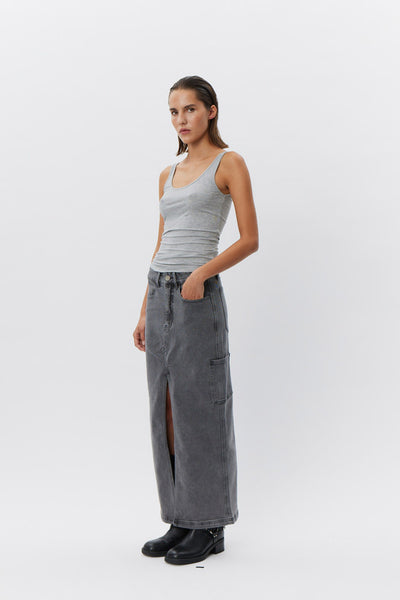 ALAYASW SKIRT 8049 Grey Denim - SNOS511 Thumbnail