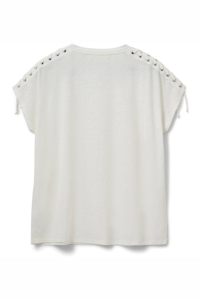 ALEIDSW LINEN MIX T-SHIRT 0101 Off white - S261165 Thumbnail