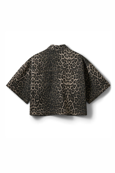 ALINESW DENIM SHIRT 9086 Light brown leopard - S261510 Thumbnail