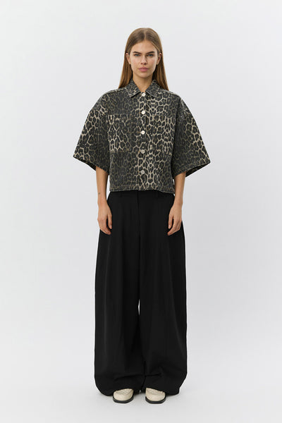 ALINESW DENIM SHIRT 9086 Light brown leopard - S261510 Thumbnail