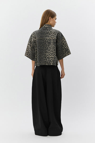 ALINESW DENIM SHIRT 9086 Light brown leopard - S261510 Thumbnail