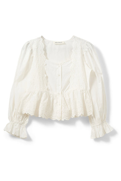 ARIASW BRODERIE ANGLAISE SHIRT 0103 Off white - S261185 Thumbnail