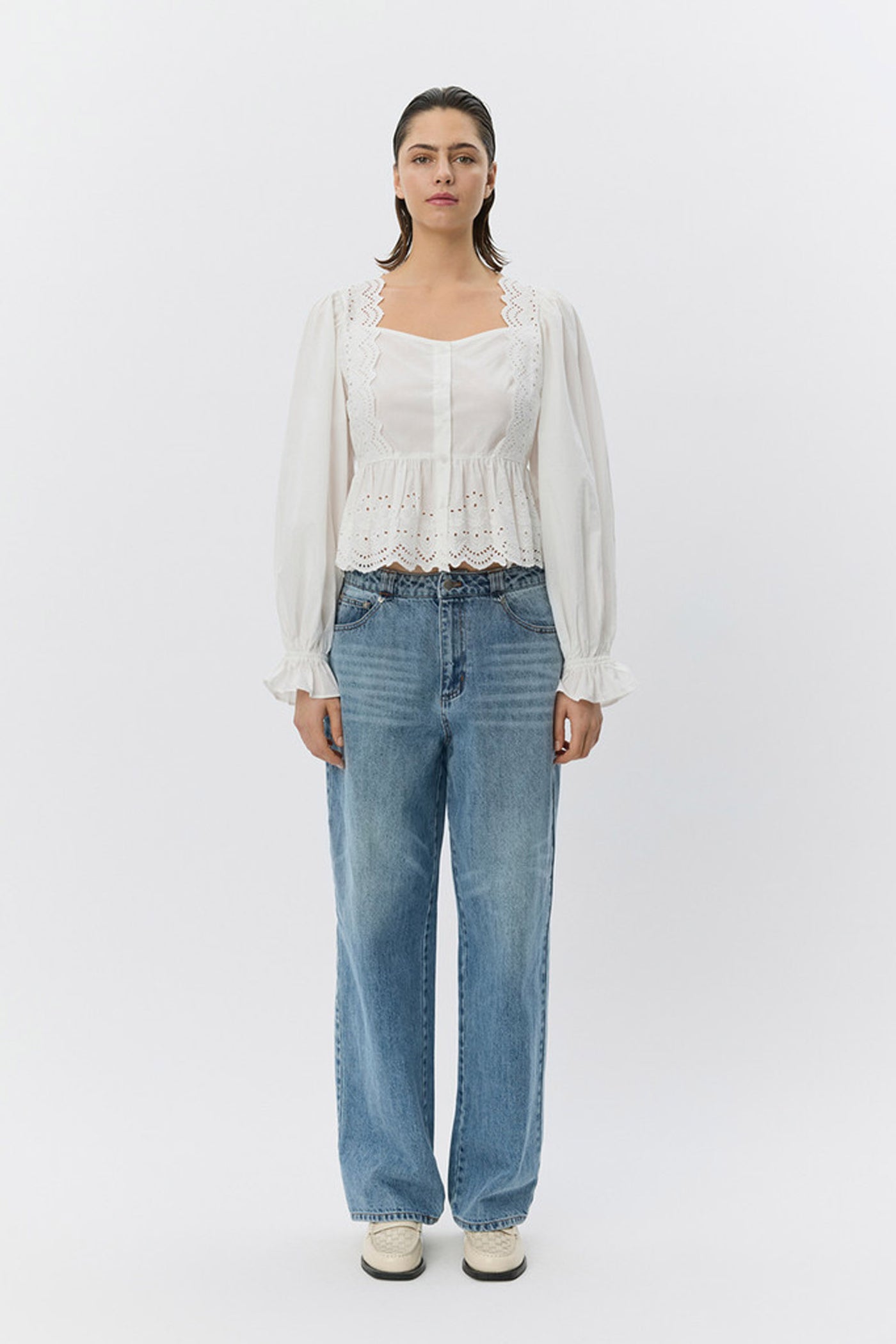 ARIASW BRODERIE ANGLAISE SHIRT 0103 Off white - S261185