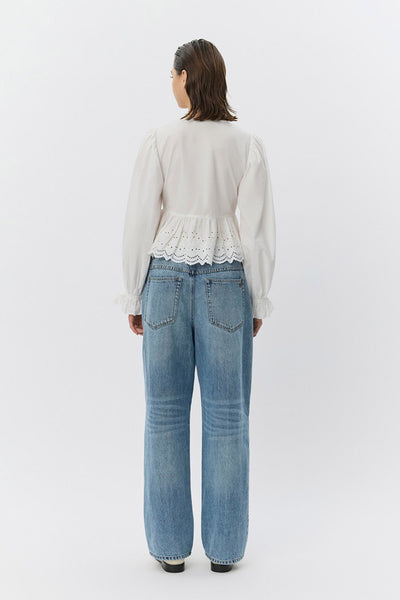 ARIASW BRODERIE ANGLAISE SHIRT 0103 Off white - S261185 Thumbnail