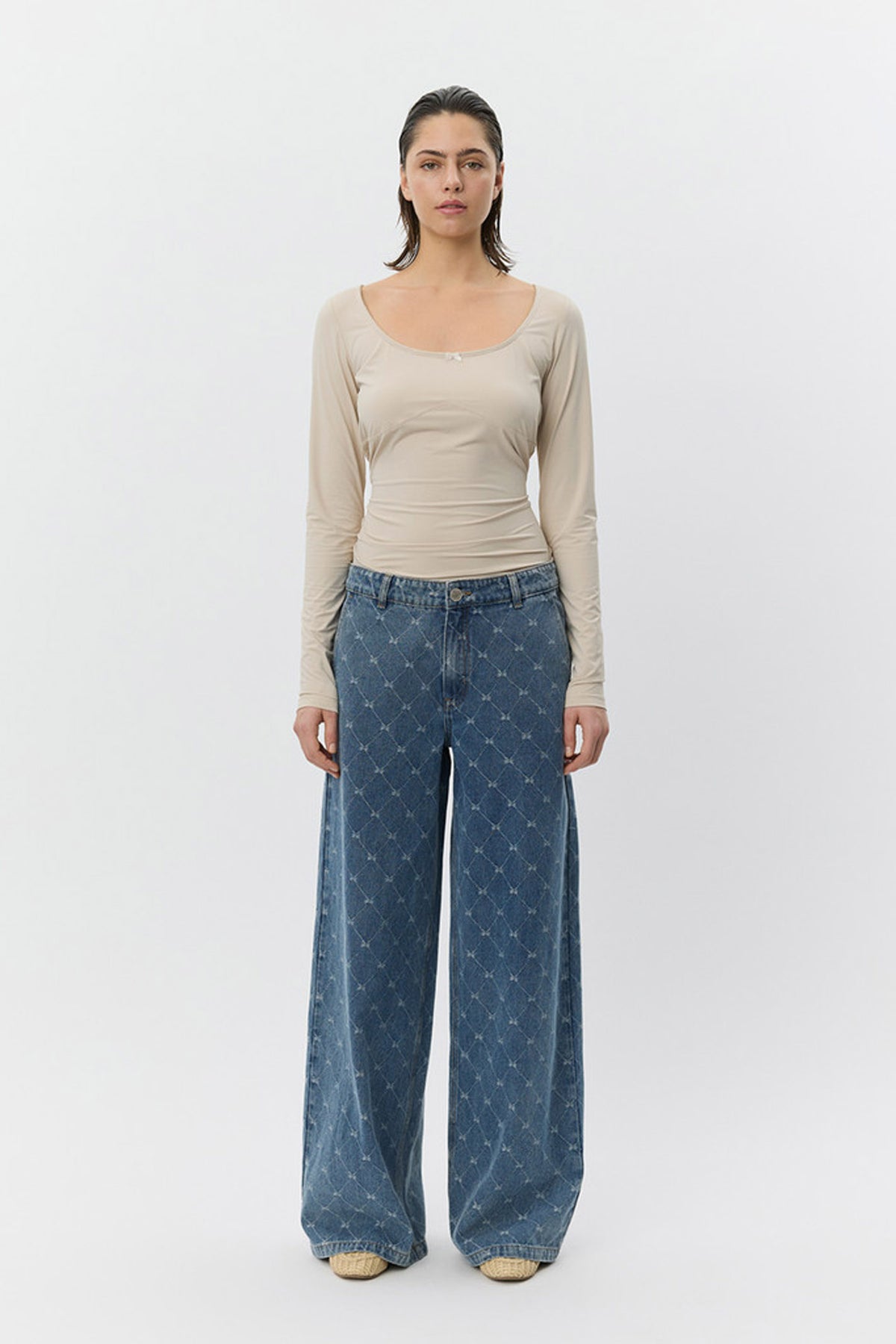 AZZISW LOW WIDE LEG JEANS 5036 Blue - S261202