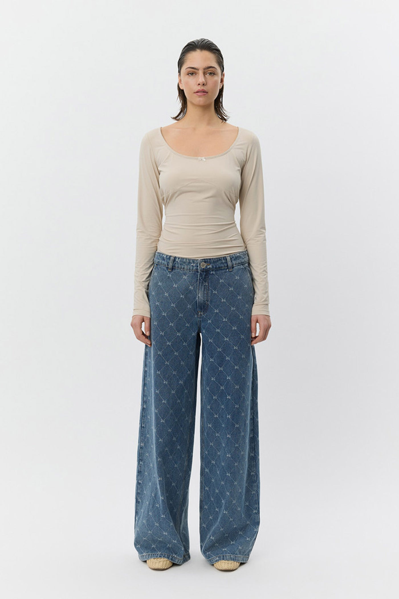AZZISW LOW WIDE LEG JEANS 5036 Blue - S261202