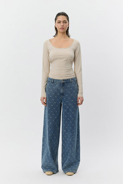 AZZISW LOW WIDE LEG JEANS 5036 Blue - S261202 Thumbnail