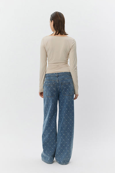 AZZISW LOW WIDE LEG JEANS 5036 Blue - S261202 Thumbnail