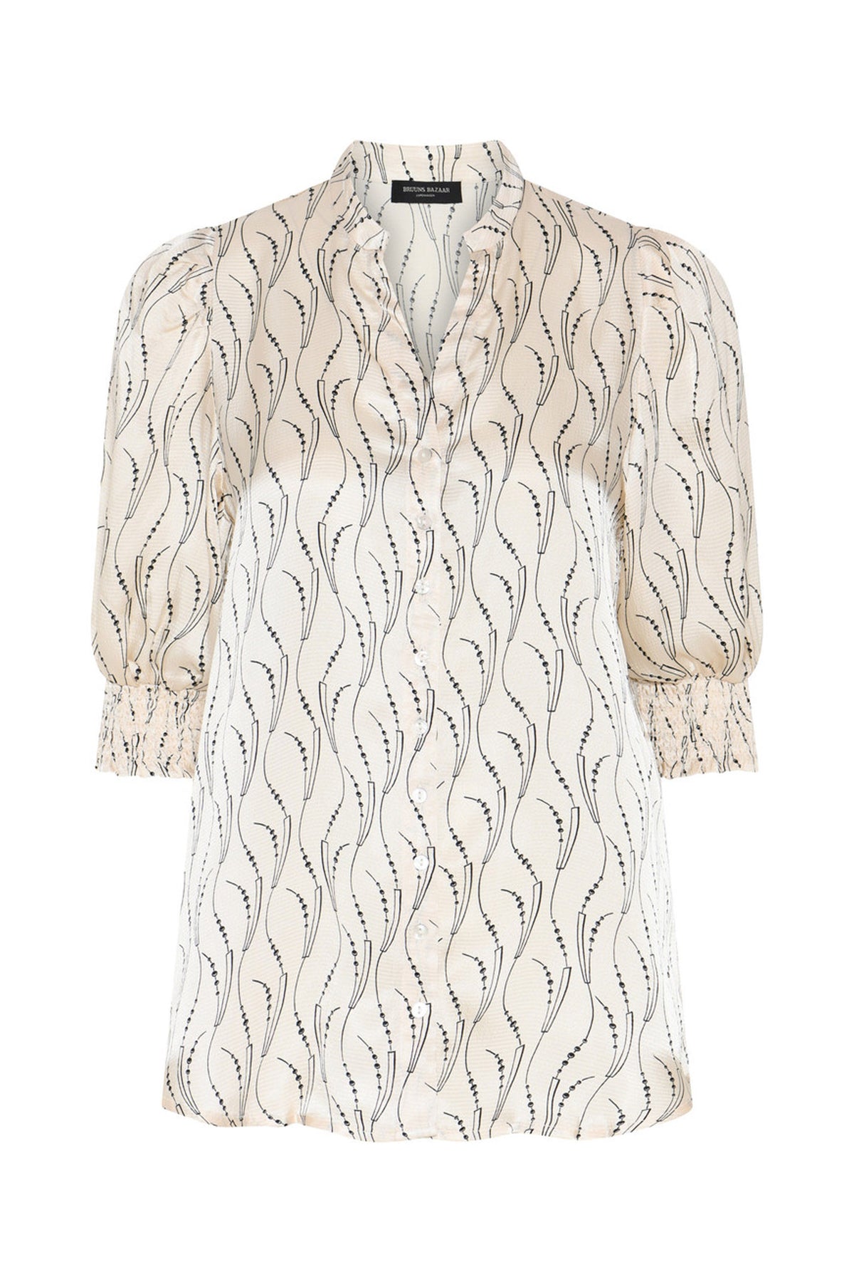 AcaraBBLicys shirt Wavy print White cream - BBW5025