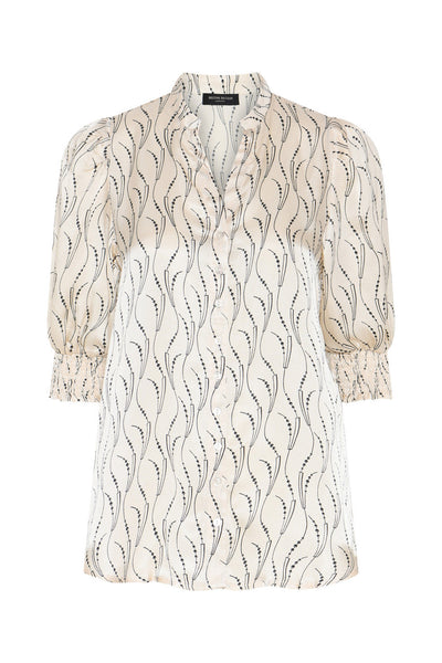 AcaraBBLicys shirt Wavy print White cream - BBW5025 Thumbnail