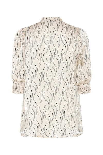 AcaraBBLicys shirt Wavy print White cream - BBW5025 Thumbnail