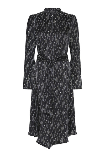 AcaraBBLiriana dress Wavy print Black - BBW5026 Thumbnail