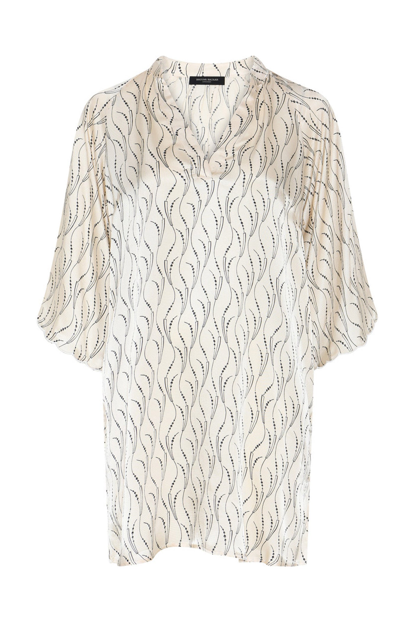 AcaraBBWendisa dress Wavy print White cream - BBW5027