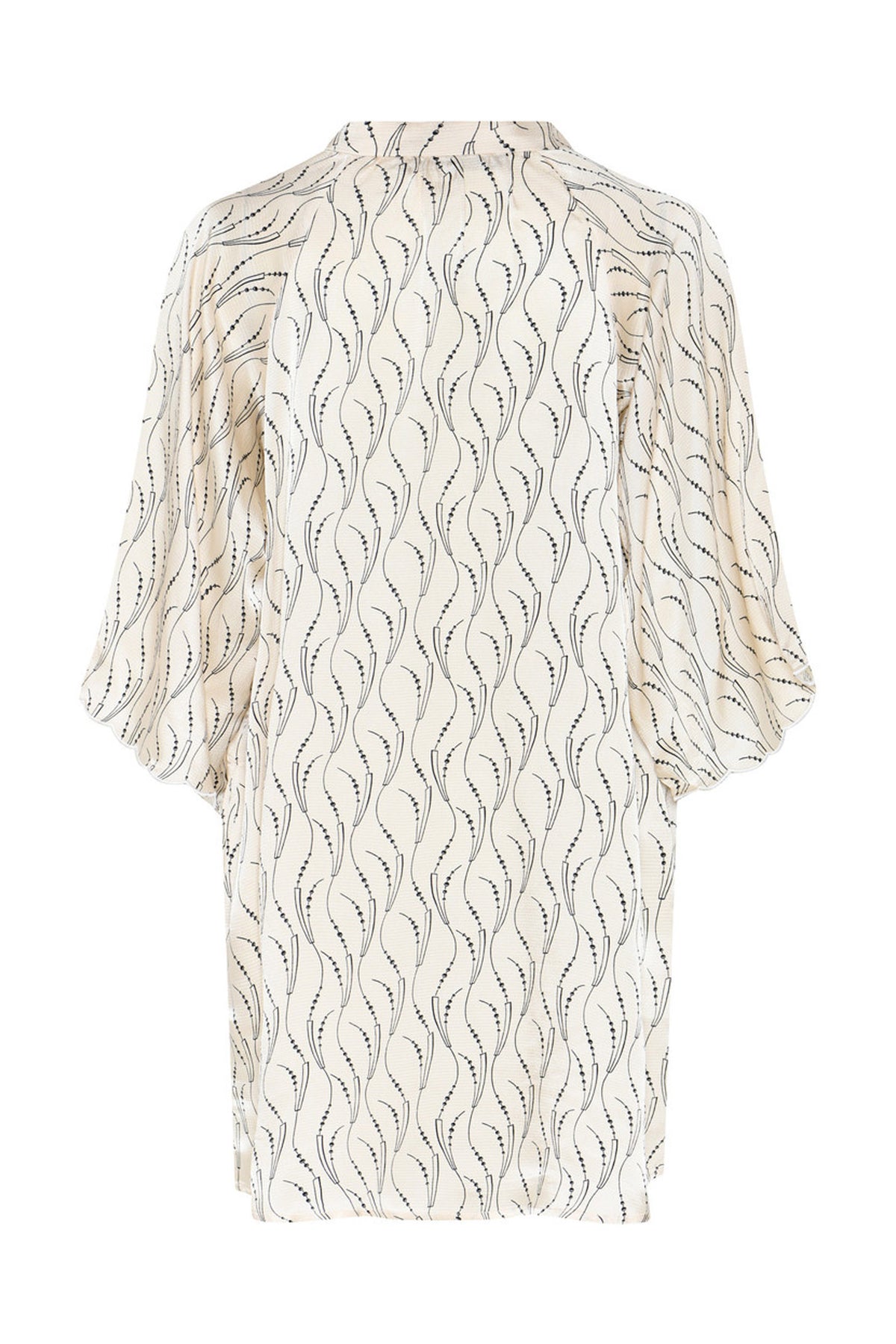 AcaraBBWendisa dress Wavy print White cream - BBW5027