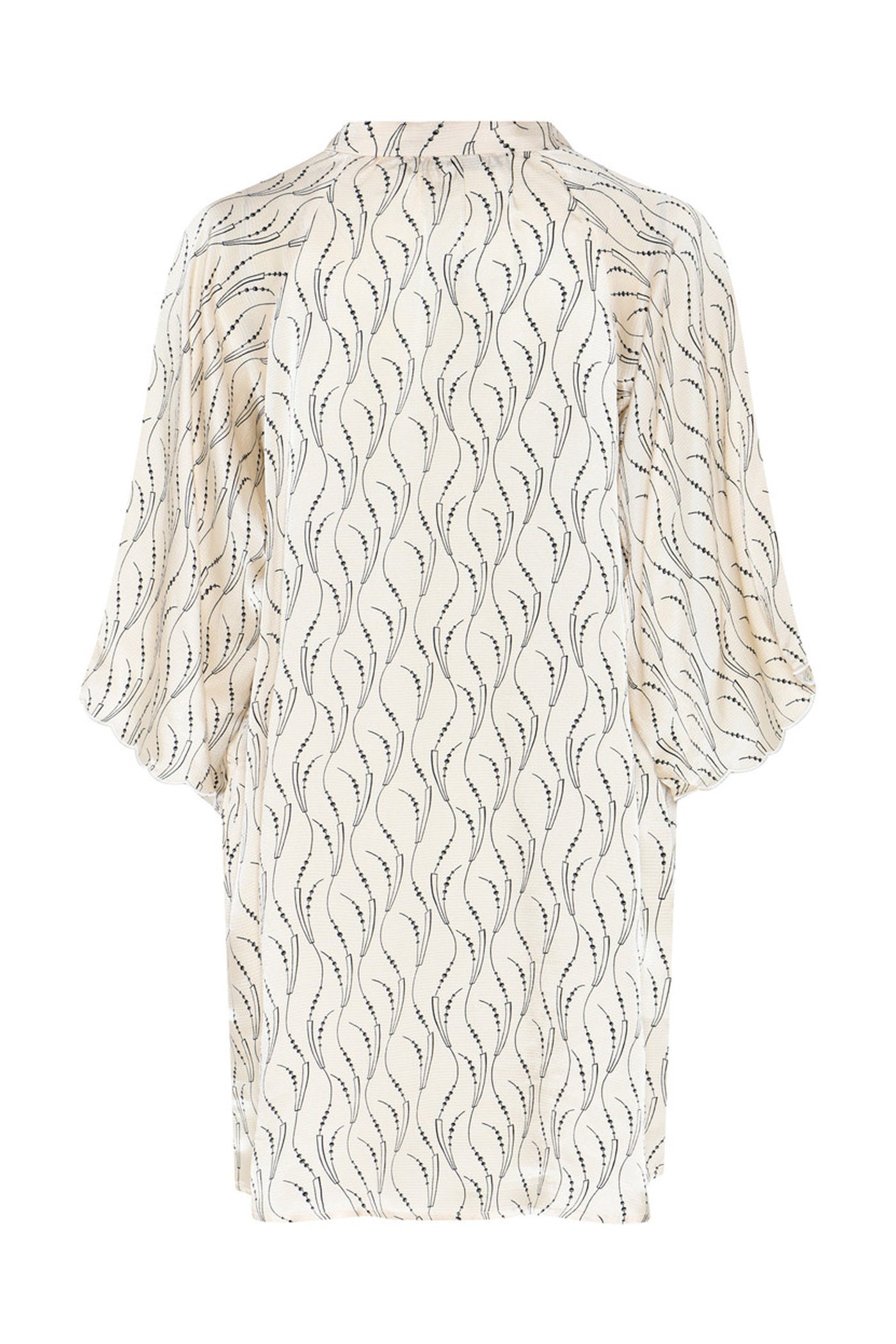 AcaraBBWendisa dress Wavy print White cream - BBW5027
