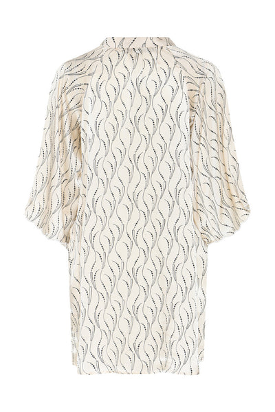 AcaraBBWendisa dress Wavy print White cream - BBW5027 Thumbnail
