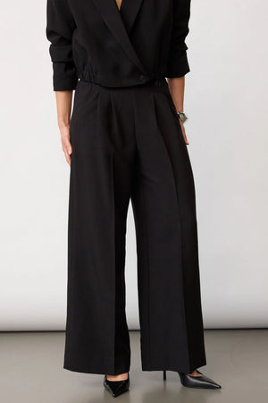 AcileCC Pleat Pant 96-Black - 41225