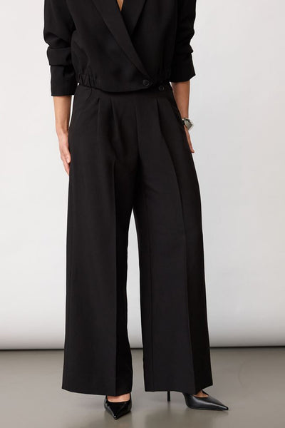 AcileCC Pleat Pant LL 96-Black - 41217 Thumbnail