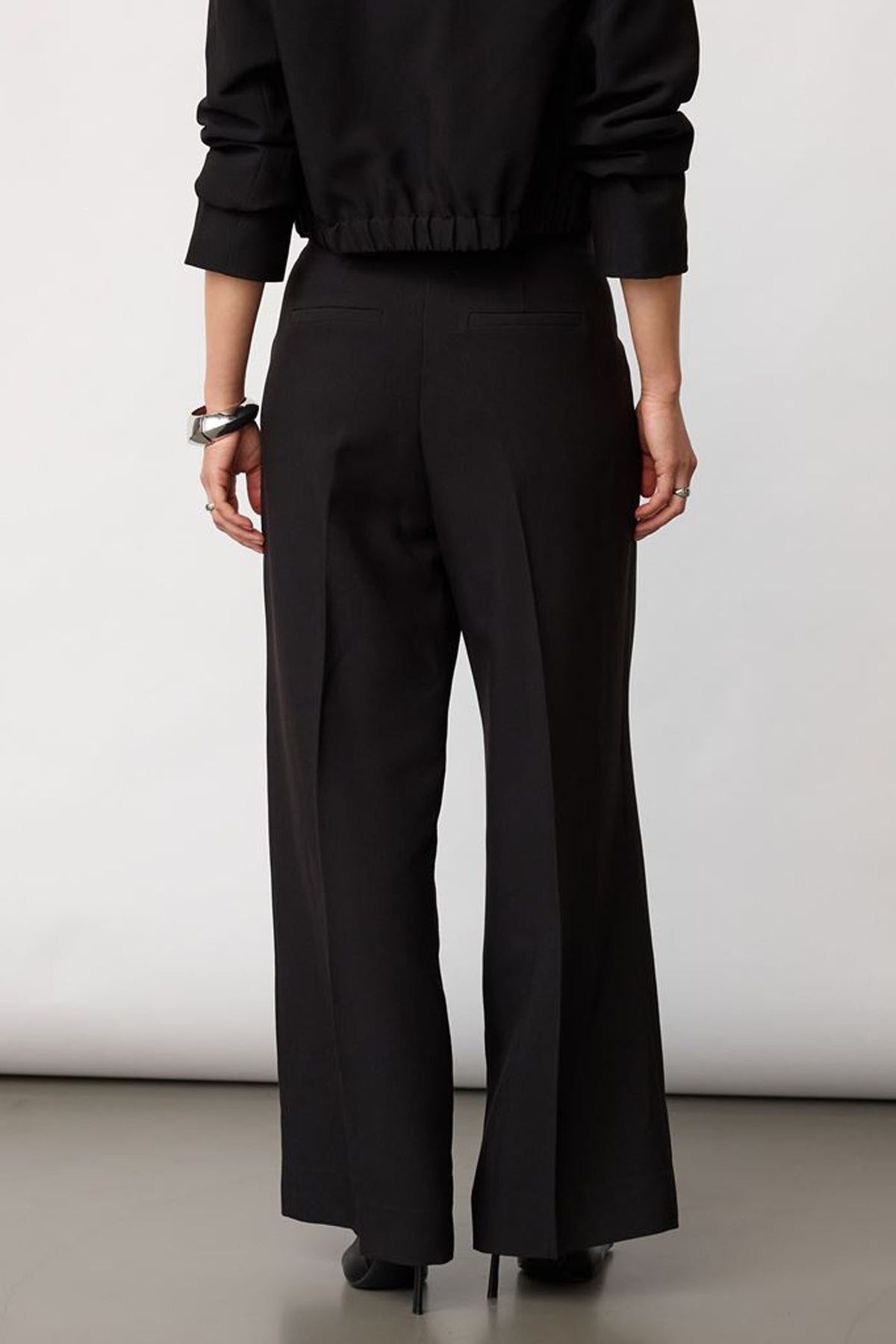 AcileCC Pleat Pant LL 96-Black - 41217