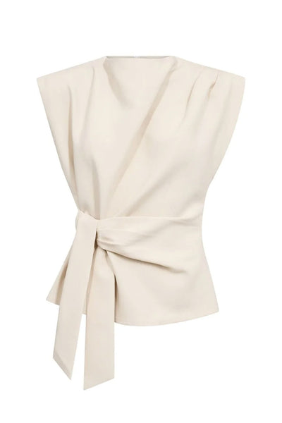 AcileCC Pleat Top 199-Bone - 45197 Thumbnail