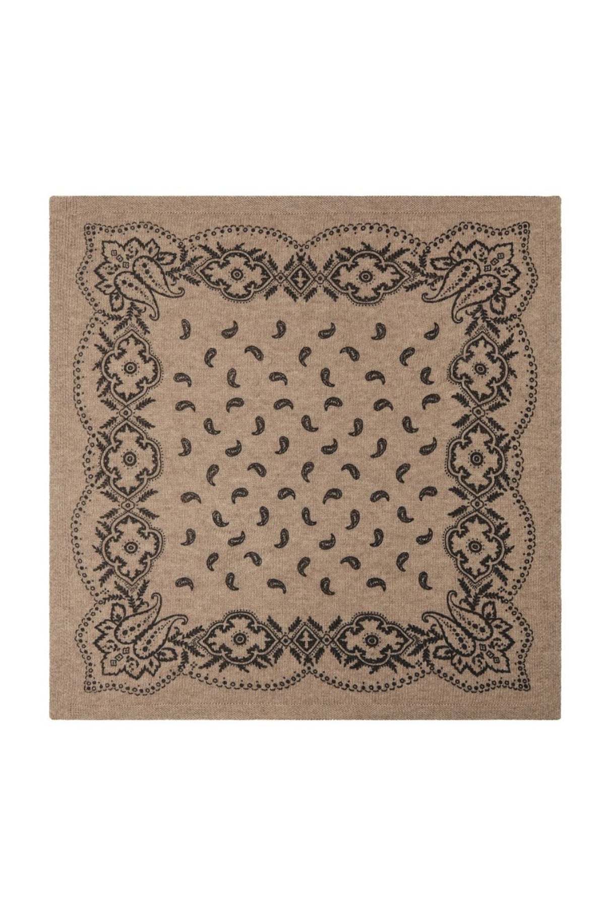 Adelina Paisley Knit Scarf BEIGE MELANGE - 169506