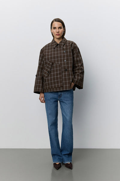Agathasw Check Jacket Brown check - SNOS767 Thumbnail