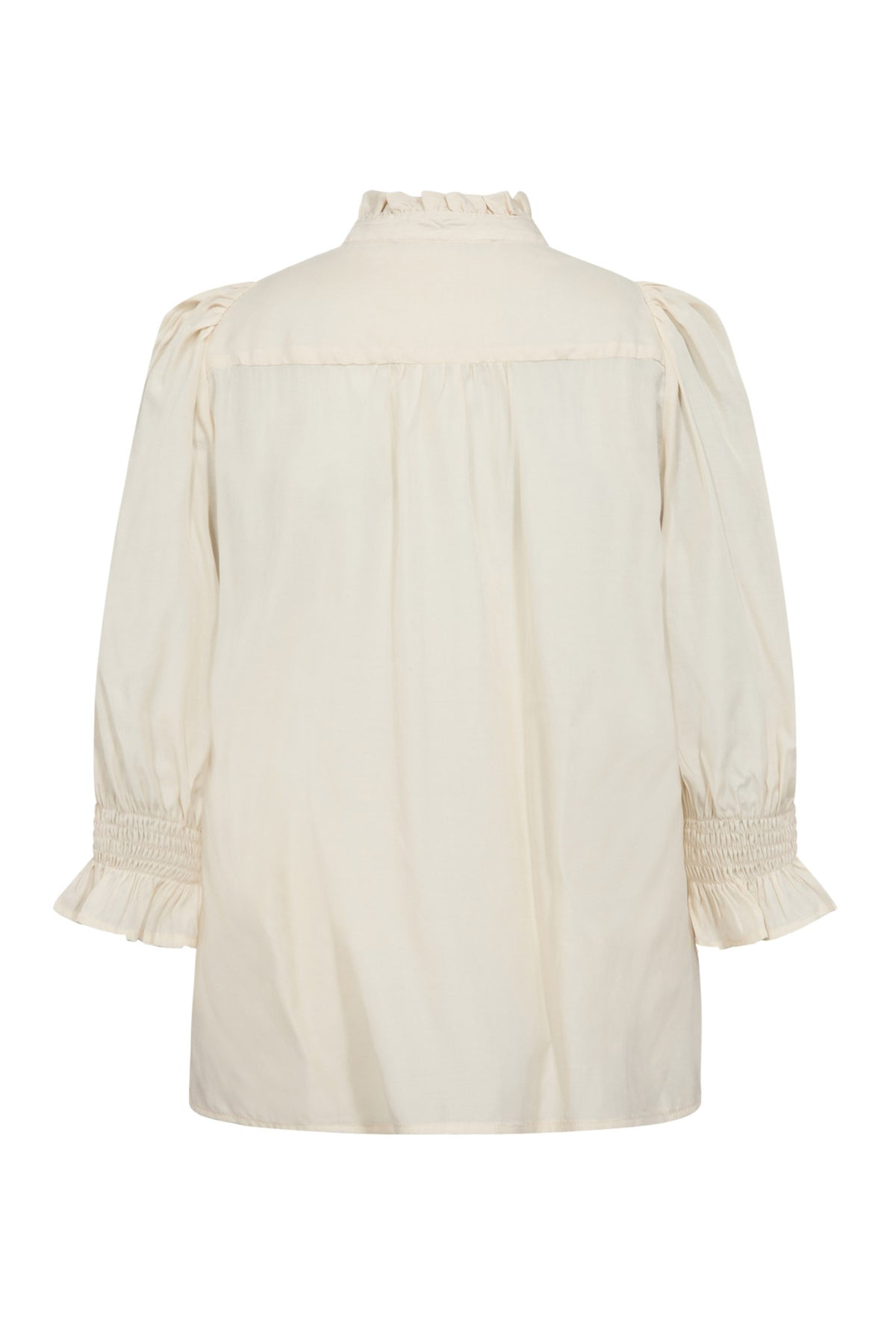AilaCC Frill SS V-Blouse 11-Off white - 35866