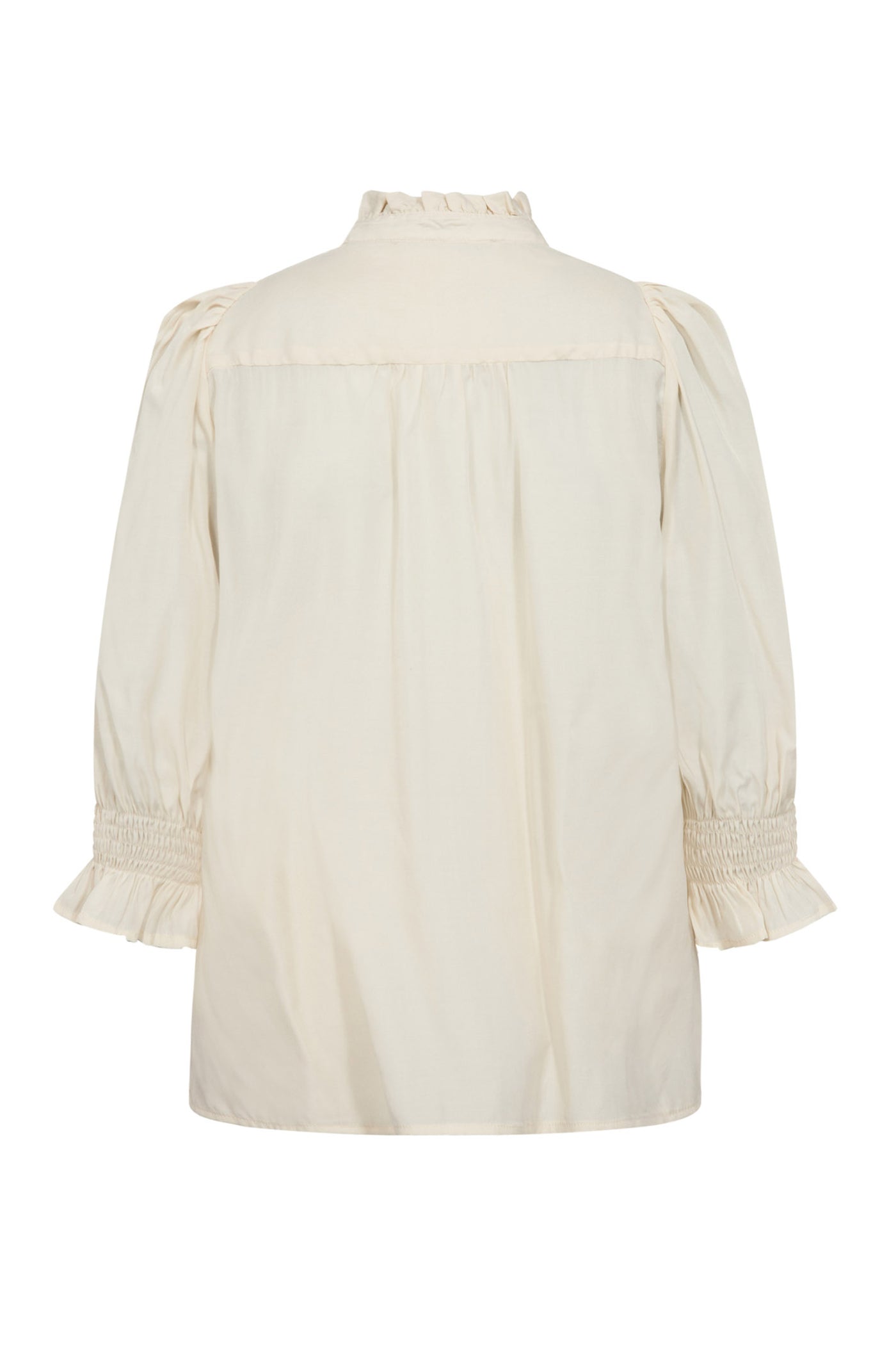 AilaCC Frill SS V-Blouse 11-Off white - 35866