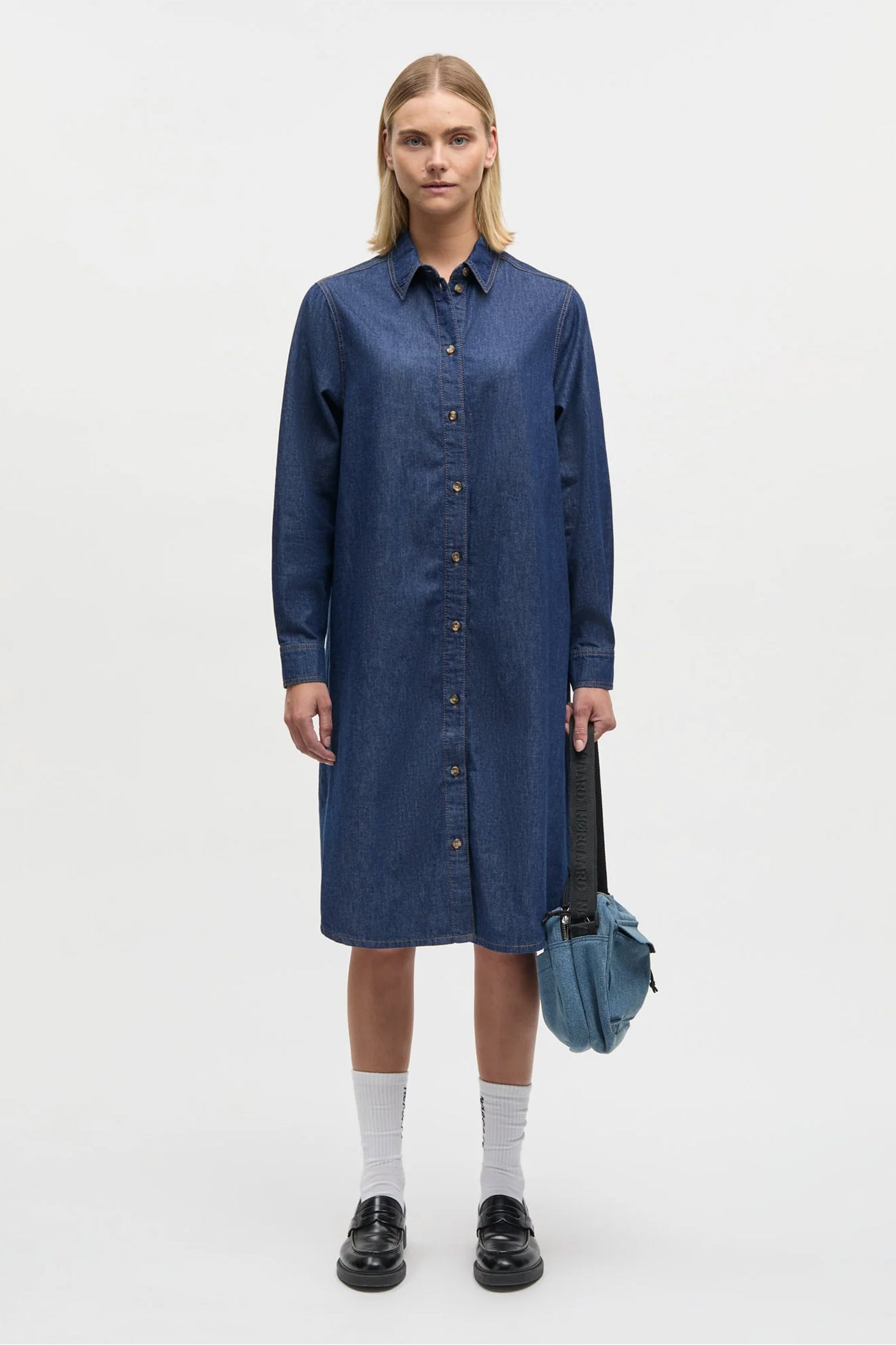 Air Denim Crissy Dress Mid Blue Denim - 205502